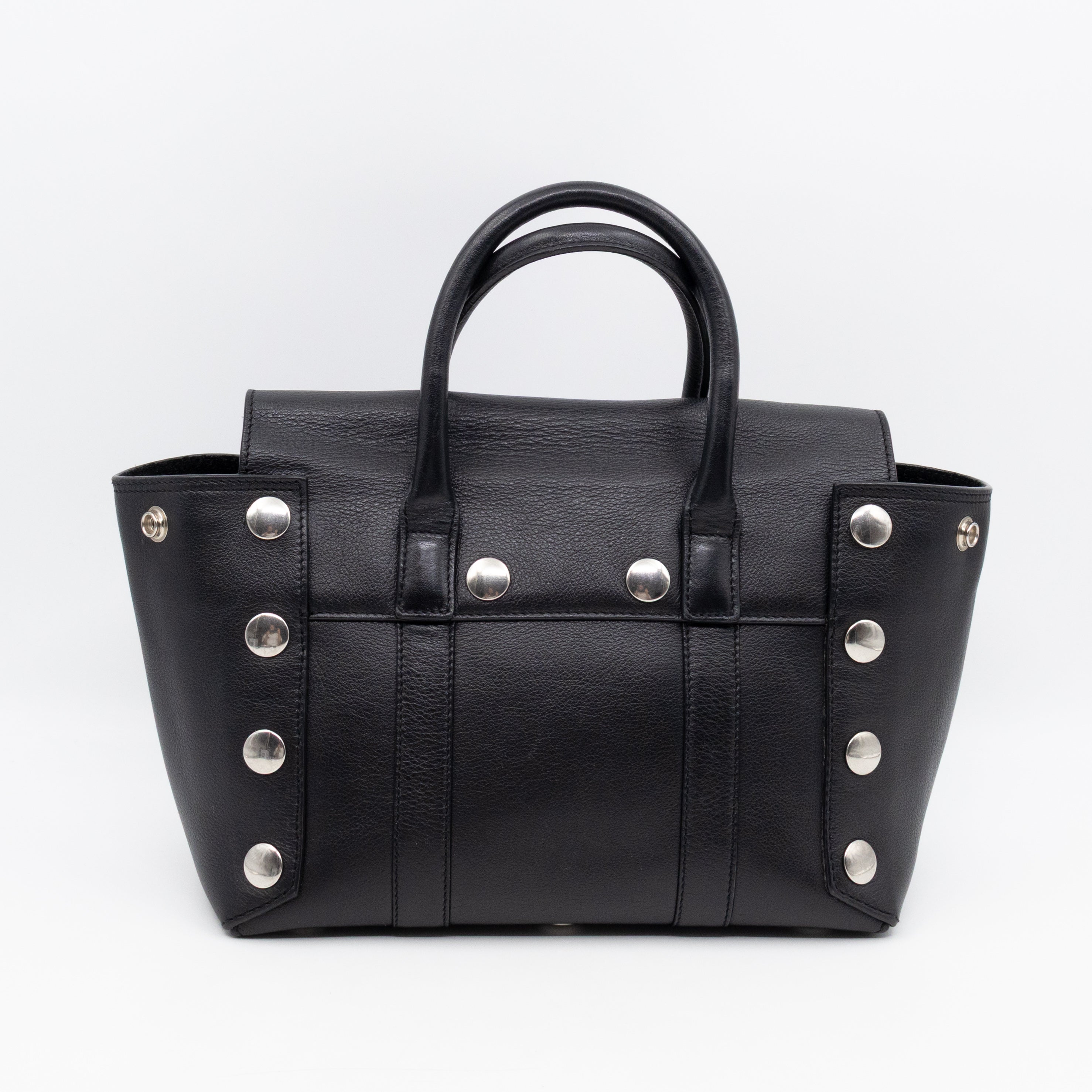 Small New Bayswater Studded Black Leather