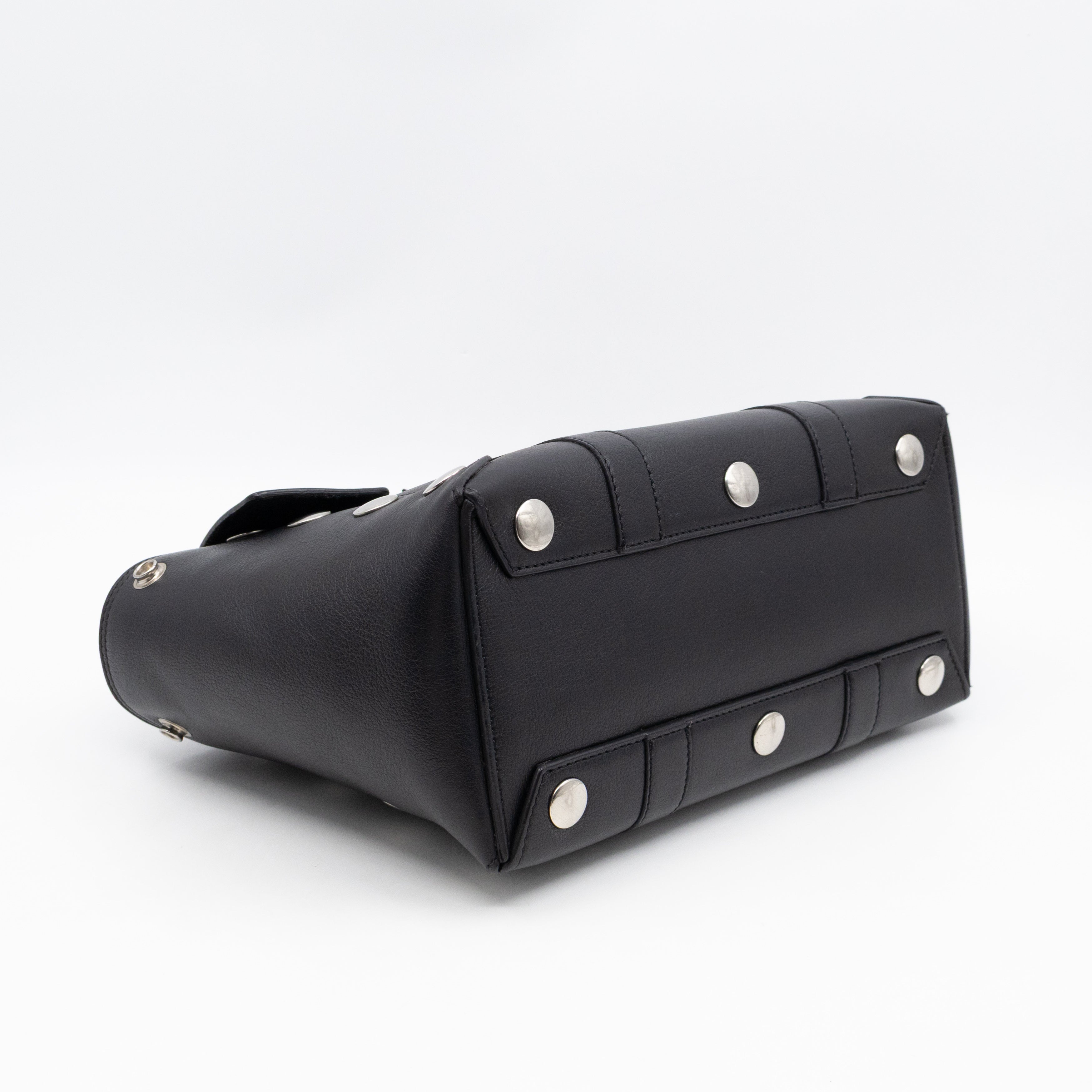 Small New Bayswater Studded Black Leather