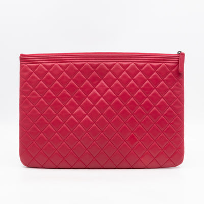 Boy O Case Clutch Large Pink Leather