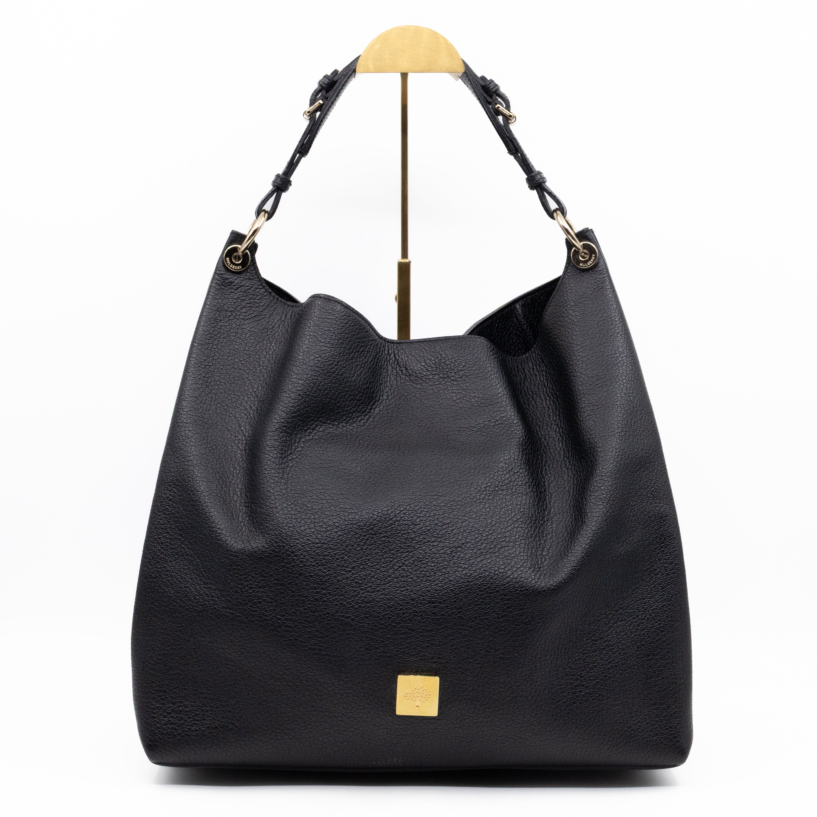 Freya Hobo Large Black Leather
