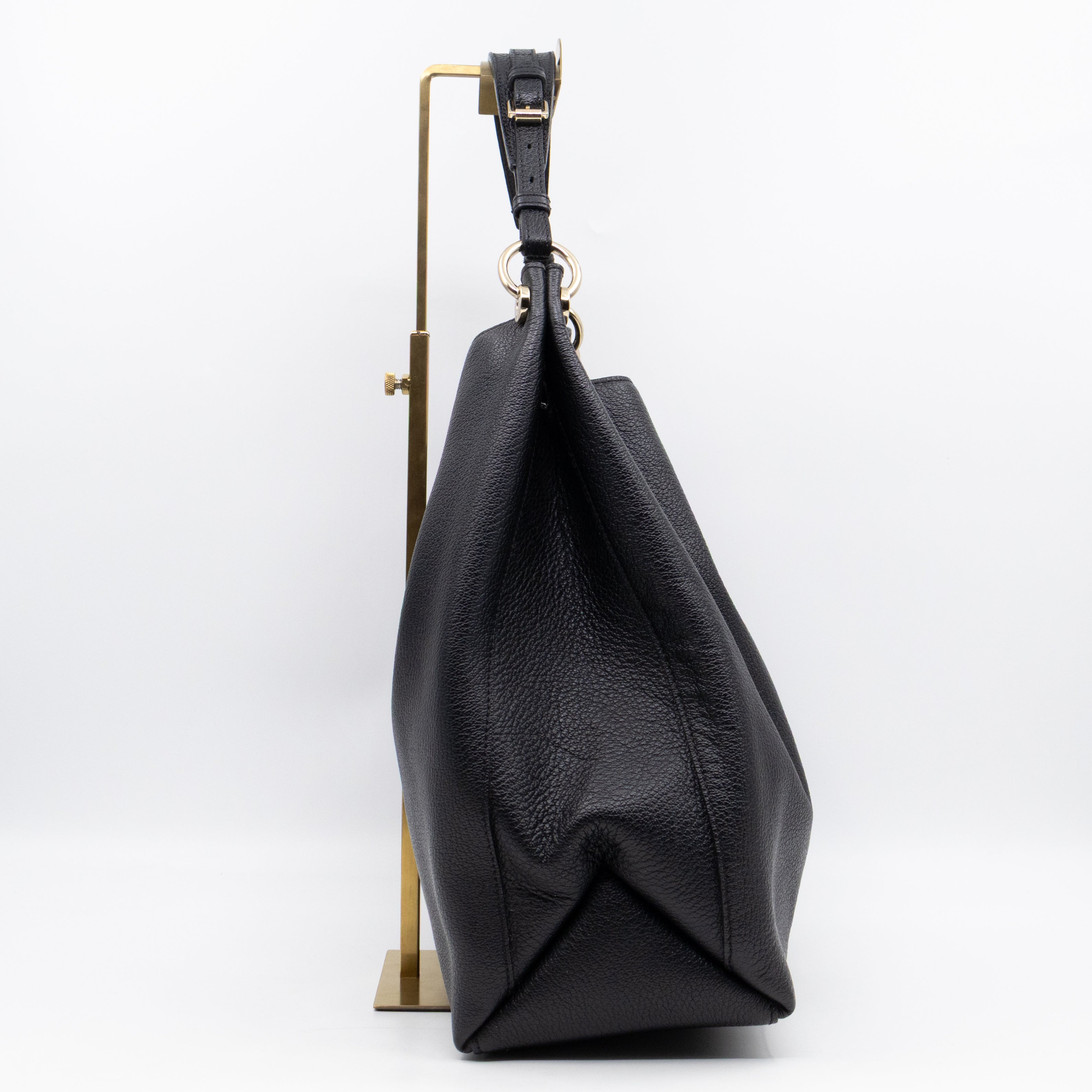 Freya Hobo Large Black Leather
