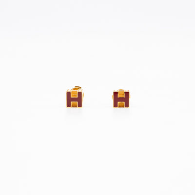 Cage d'H Earrings Red Gold
