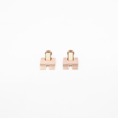 Eileen Earrings Rose Gold White