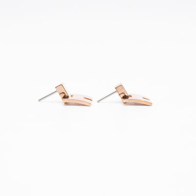 Eileen Earrings Rose Gold White