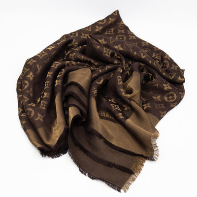 Monogram Shine Shawl Brown