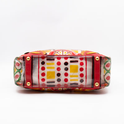 Plex Stampato Tote Red & Clear Vinyl