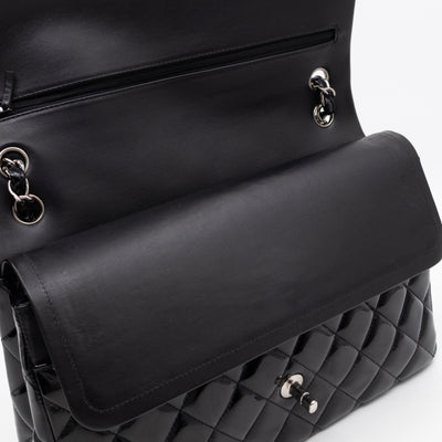 Classic Double Flap Jumbo Black Patent Leather