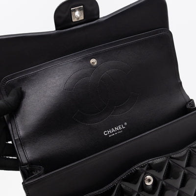 Classic Double Flap Jumbo Black Patent Leather