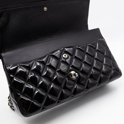 Classic Double Flap Jumbo Black Patent Leather