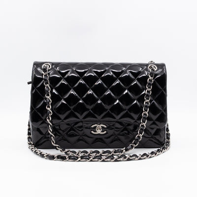 Classic Double Flap Jumbo Black Patent Leather