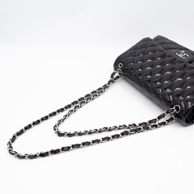 Classic Double Flap Jumbo Black Patent Leather