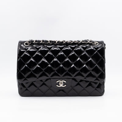 Classic Double Flap Jumbo Black Patent Leather