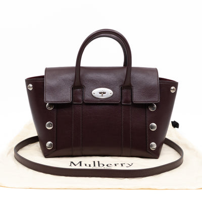 Small New Bayswater Studded Burgundy Leather