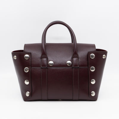 Small New Bayswater Studded Burgundy Leather