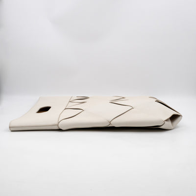 Large Slip Tote White Maxi Intrecciato Leather