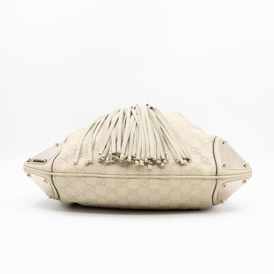 Indy Top Handle Guccissima Ivory Leather
