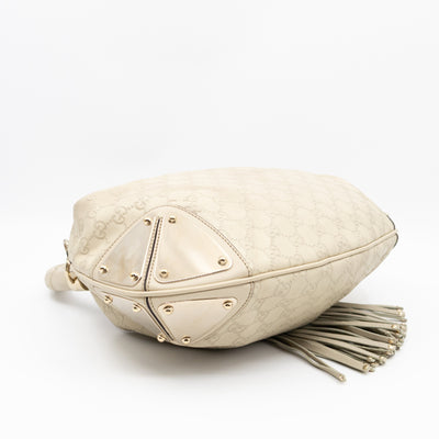Indy Top Handle Guccissima Ivory Leather