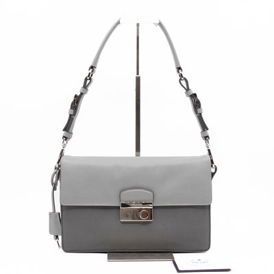 Sound Lock Shoulder Bag Marmo Soft Saffiano Leather