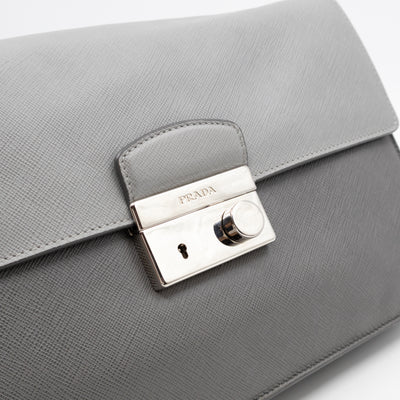 Sound Lock Shoulder Bag Marmo Soft Saffiano Leather