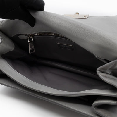 Sound Lock Shoulder Bag Marmo Soft Saffiano Leather