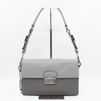 Sound Lock Shoulder Bag Marmo Soft Saffiano Leather