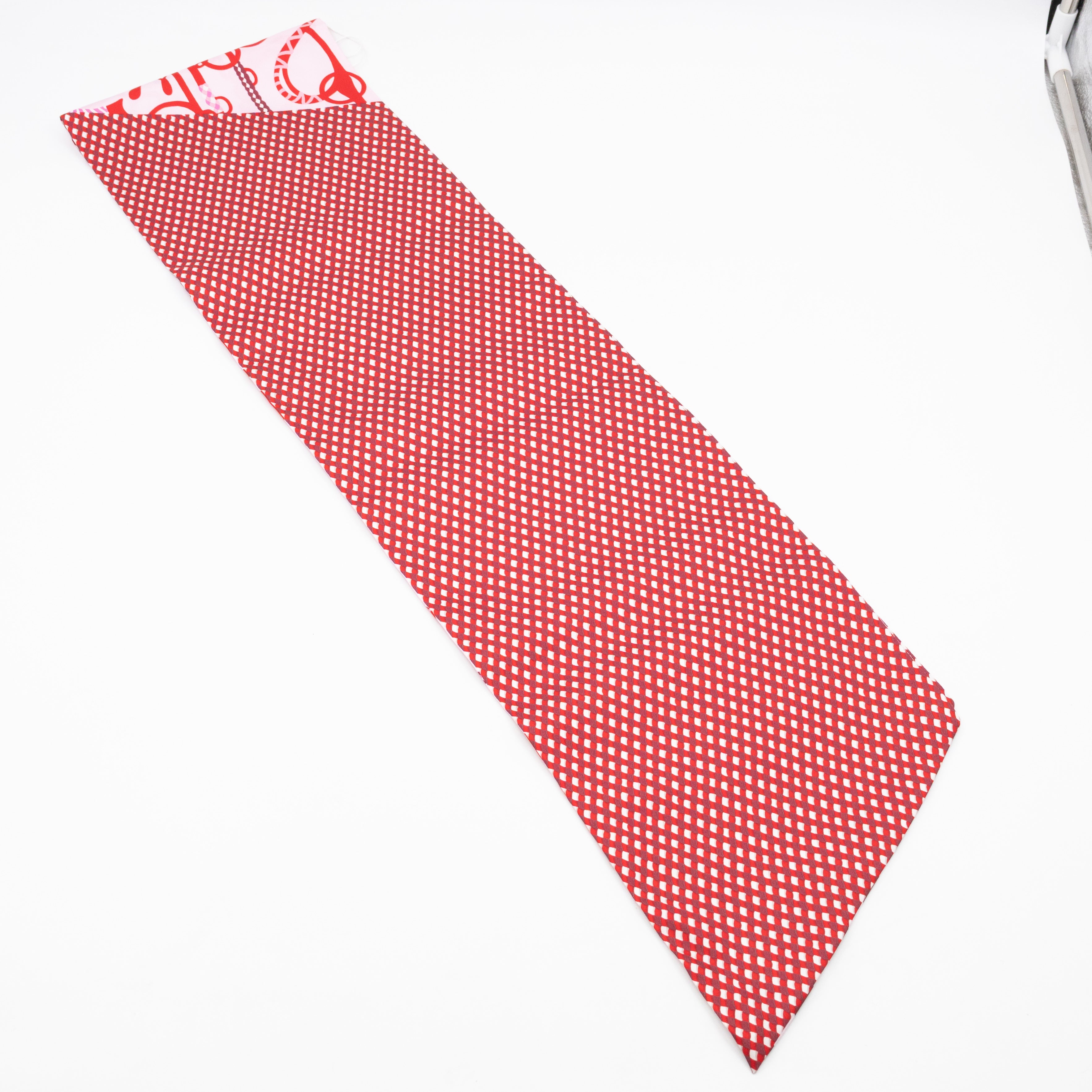 Maxi Twilly Scarf Cut 'Mors Et Tresses' Rose Rouge
