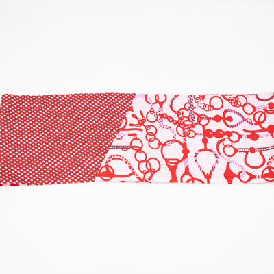 Maxi Twilly Scarf Cut 'Mors Et Tresses' Rose Rouge
