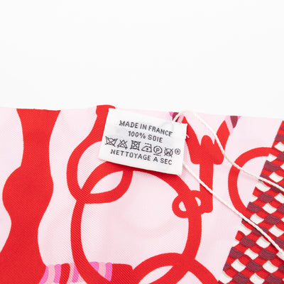 Maxi Twilly Scarf Cut 'Mors Et Tresses' Rose Rouge