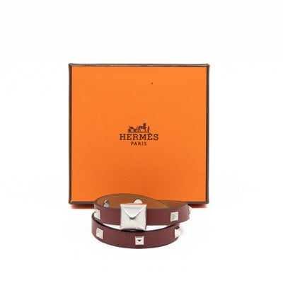 Medor Infini Cloute Double Tour Bracelet Bordeaux Leather