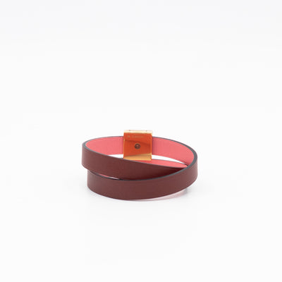 Medor Infini Double Tour Bracelet Bordeaux Leather
