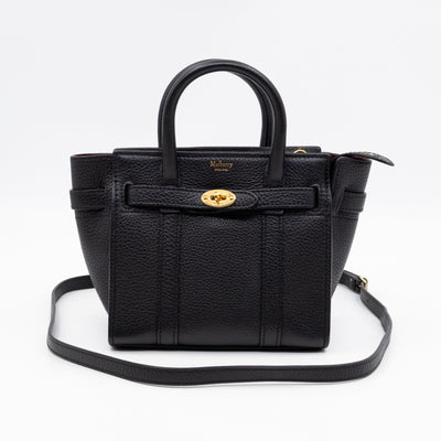 Micro Zipped Bayswater Black Leather