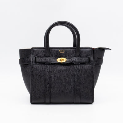 Micro Zipped Bayswater Black Leather