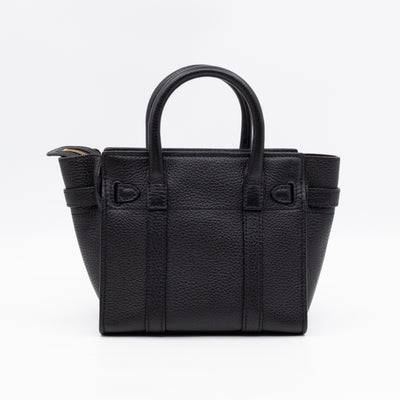 Micro Zipped Bayswater Black Leather