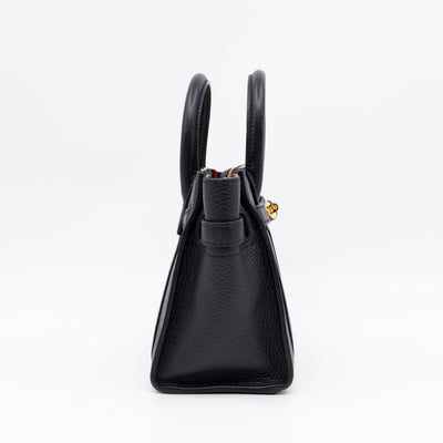 Micro Zipped Bayswater Black Leather