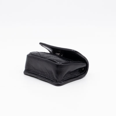 Niki Airpod Case Black Crinkled Leather