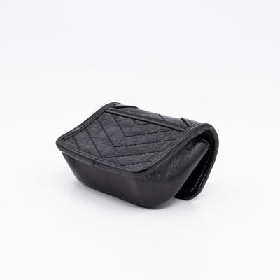 Niki Airpod Case Black Crinkled Leather