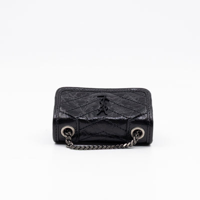 Niki Airpod Case Black Crinkled Leather