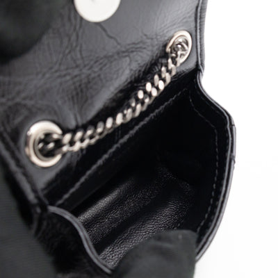 Niki Airpod Case Black Crinkled Leather