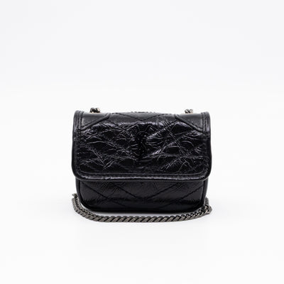 Niki Airpod Case Black Crinkled Leather