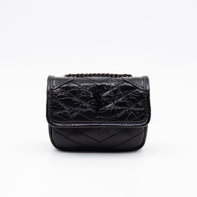 Niki Airpod Case Black Crinkled Leather