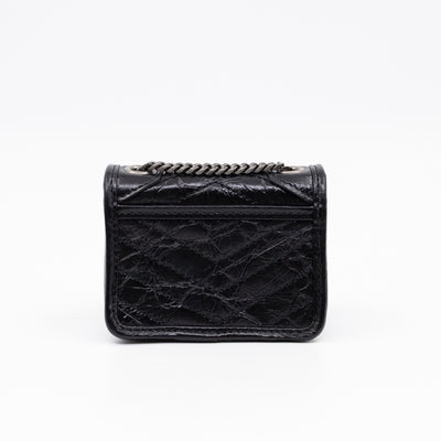 Niki Airpod Case Black Crinkled Leather