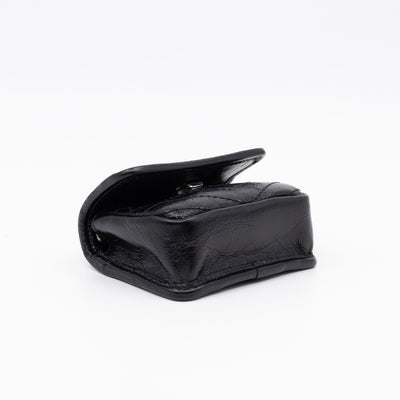 Niki Airpod Case Black Crinkled Leather