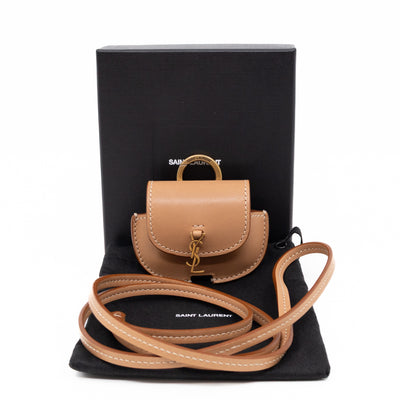 Kaia Airpods Case Brown Calfskin Leather