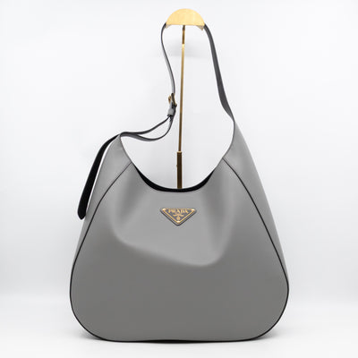 City Large Hobo Bag Ardesia Smooth Leather