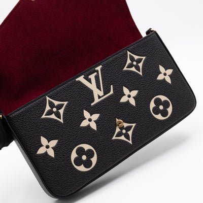Pochette Felicie Monogram Empreinte Bicolor Black & Beige