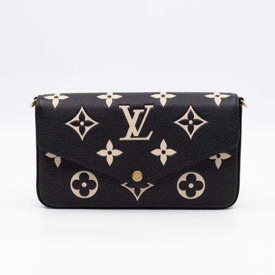 Pochette Felicie Monogram Empreinte Bicolor Black & Beige