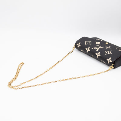 Pochette Felicie Monogram Empreinte Bicolor Black & Beige