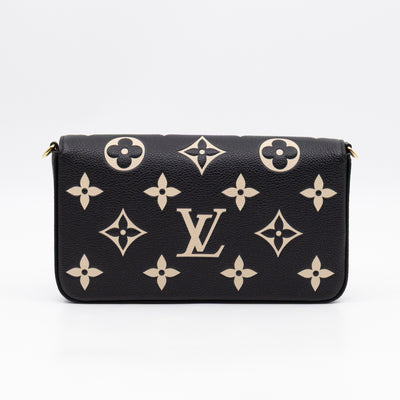 Pochette Felicie Monogram Empreinte Bicolor Black & Beige