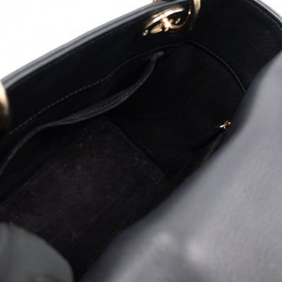 Lady Dior Medium Embellished Beads Cannage Black Leather