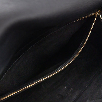 Lady Dior Medium Embellished Beads Cannage Black Leather